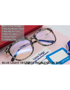 Gafas de mujer Lena Gaga anti luz azul marrón con estuche 2