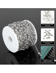 Cadena de Acero Inoxidable UMAOKANG 10m 4mm para Joyería DIY 2