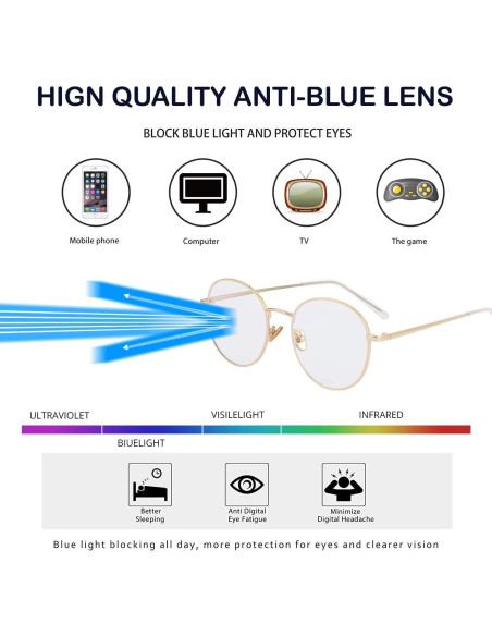 Gafas de Luz Azul Kursan Unisex con Montura Metálica 50mm