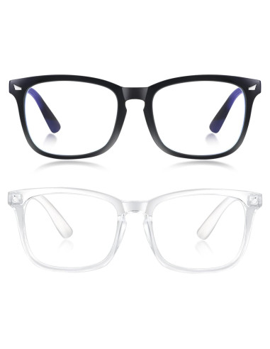 Gafas bloqueadoras luz azul Minlen cuadradas transparentes