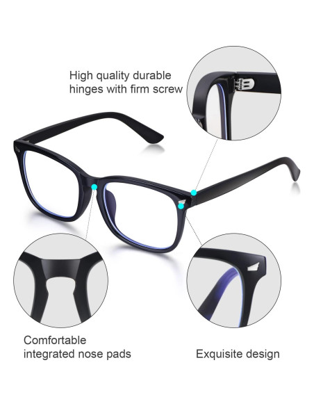 Gafas bloqueadoras luz azul Minlen cuadradas transparentes