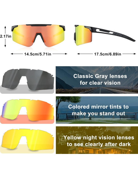 Gafas de sol deportivas COSMOING con lentes UV400 y 2 opciones