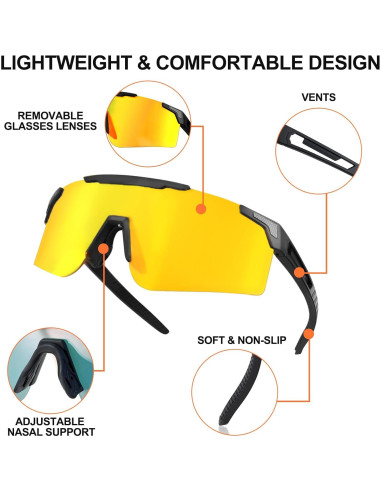 Gafas de sol deportivas COSMOING con lentes UV400 y 2 opciones