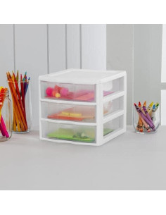 Unidad de Almacenamiento de 3 Cajones Tribello - Plástico Blanco 2