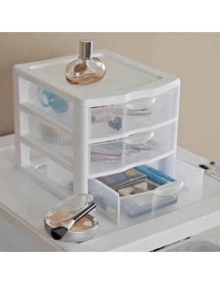 Unidad de Almacenamiento de 3 Cajones Tribello - Plástico Blanco