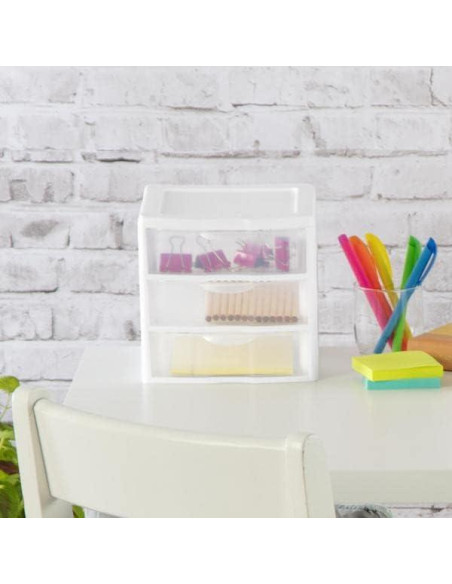 Unidad de Almacenamiento de 3 Cajones Tribello - Plástico Blanco