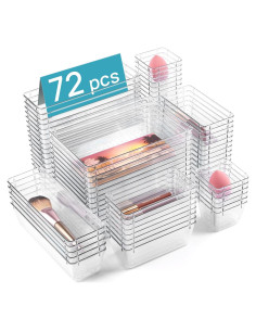 Juego de Organizadores de Cajones Vtopmart 72 Piezas Plástico