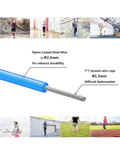 Cable de Reemplazo para Cuerda de Salto Qboyi 6 Piezas 3.05m 2
