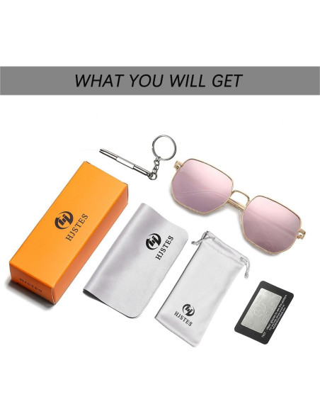 Gafas de sol polarizadas HJSTES hexagonales UV400 unisex