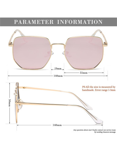 Gafas de sol polarizadas HJSTES hexagonales UV400 unisex