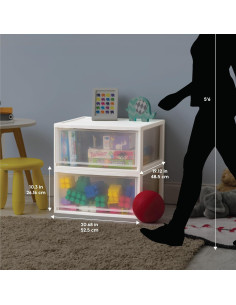 Cajones Apilables IRIS USA 44.5L 2-Pack Blanco 2