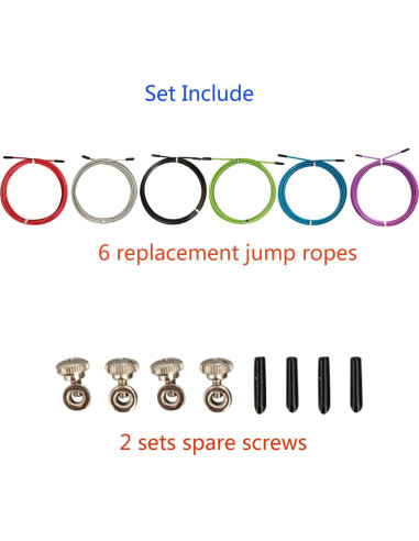 Cable de Reemplazo para Cuerda de Salto Qboyi 6 Piezas 3.05m