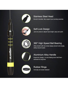 Cuerda de Salto Wigore Ajustable 50 cm con Agarre de Silicona 2