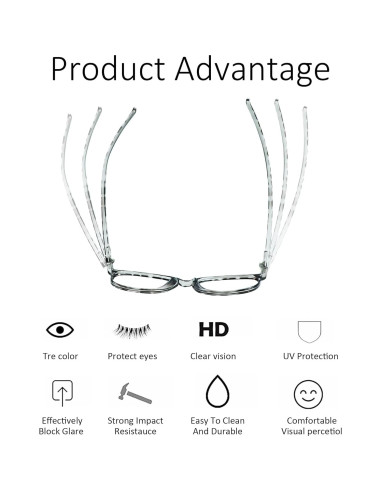 Gafas Anti Luz Azul VisionGlobal Leopardo +0.25 para Adultos