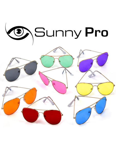 Gafas de sol Aviador SunnyPro Metal UV400 Lentes Tintadas 57mm