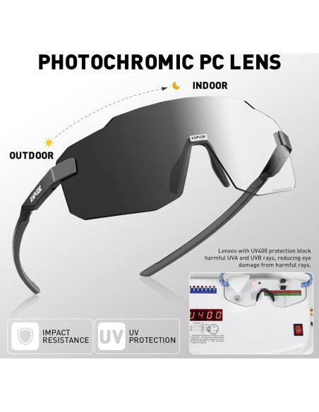 Gafas de Ciclismo Fotochromáticas KAPVOE UV400 Unisex