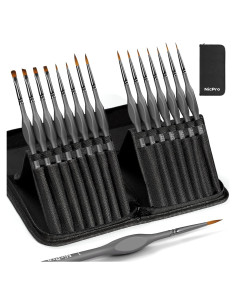 Set de Pinceles de Pintura Detalle Fino Nicpro 15 PCS