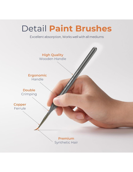 Set de Pinceles de Pintura Detalle Fino Nicpro 15 PCS