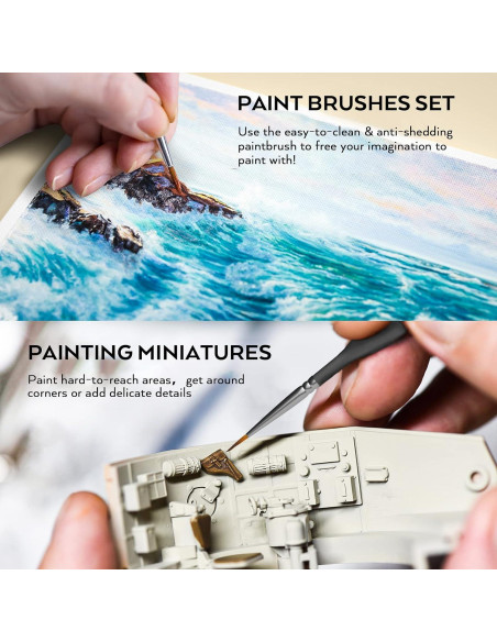 Set de Pinceles de Pintura Detalle Fino Nicpro 15 PCS