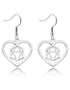 Collar y Pendientes DND Acero Inoxidable Ajustables