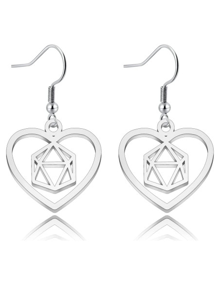 Collar y Pendientes DND Acero Inoxidable Ajustables