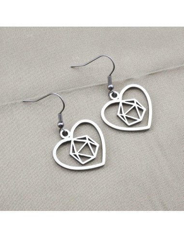 Collar y Pendientes DND Acero Inoxidable Ajustables