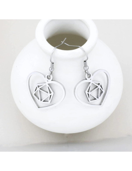 Collar y Pendientes DND Acero Inoxidable Ajustables