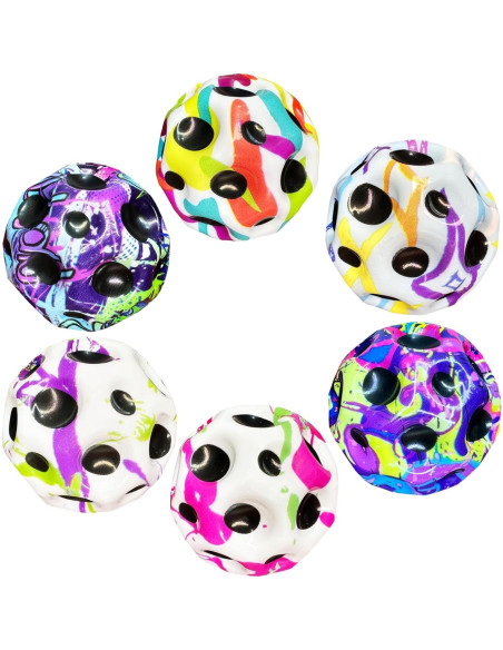 Paquete de 6 pelotas rebotadoras PAKSPAK para niños - Grafiti Paquete de 6 pelotas rebotadoras PAKSPAK para niños - Grafiti