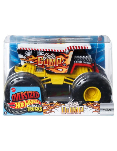 Hot Wheels Monster Trucks Gotta Dump 1:24 Metal Blanco y Negro