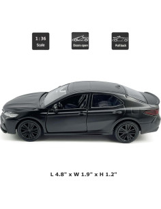 Coche Diecast Camry XSE 2022 1:36 Negro Mate 2