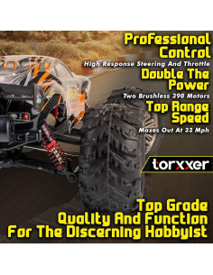Caminón RC Torxxer 1:16 Brushless 4WD Off Road Naranja 2