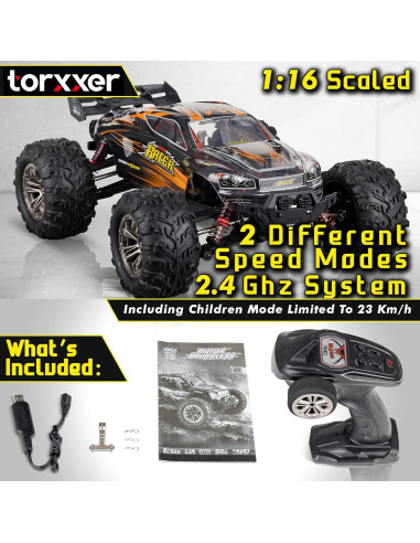 Caminón RC Torxxer 1:16 Brushless 4WD Off Road Naranja