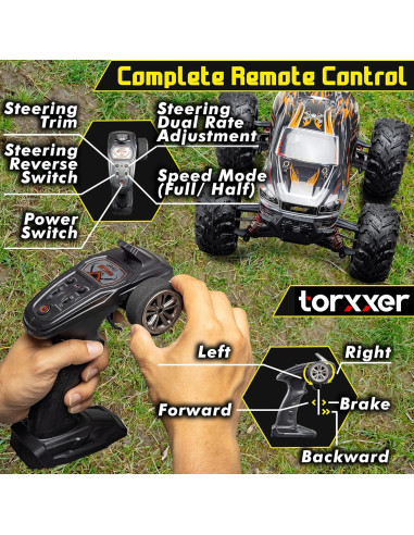 Caminón RC Torxxer 1:16 Brushless 4WD Off Road Naranja