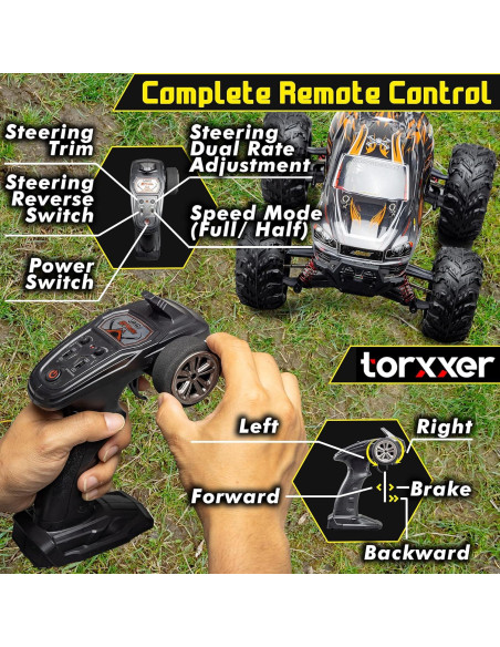 Caminón RC Torxxer 1:16 Brushless 4WD Off Road Naranja