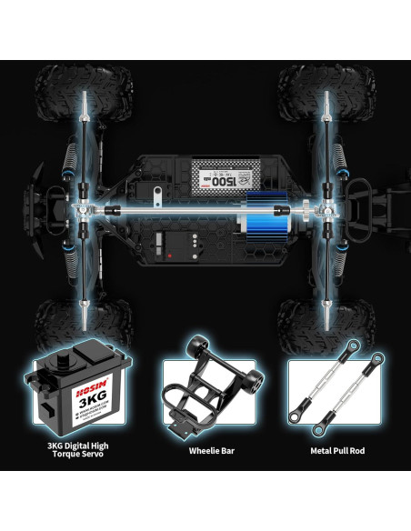 Coche RC Hosim 1:10 48+ Km/h Todo Terreno con LED
