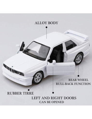 Coche de metal a escala 1/36 BMW M3 1987 retroceso