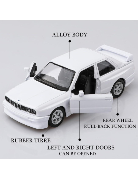 Coche de metal a escala 1/36 BMW M3 1987 retroceso