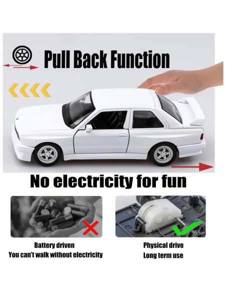 Coche de metal a escala 1/36 BMW M3 1987 retroceso