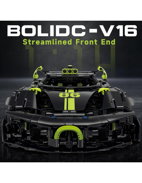 Set de Construcción JINTONGBAO Hypercar 1:14 Verde 910PCS