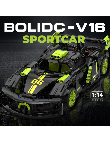 Set de Construcción JINTONGBAO Hypercar 1:14 Verde 910PCS