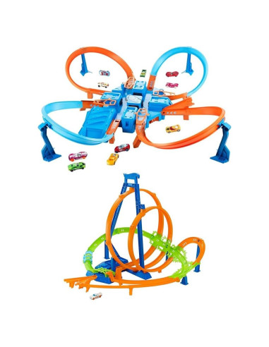 Set de Pista Hot Wheels Criss Cross Crash 4,88m con Impulsor