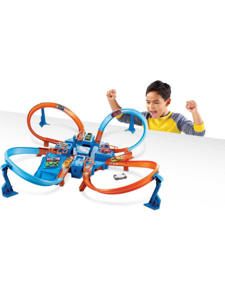 Set de Pista Hot Wheels Criss Cross Crash 4,88m con Impulsor