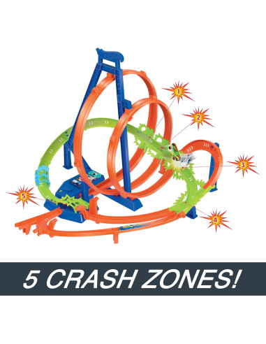 Set de Pista Hot Wheels Criss Cross Crash 4,88m con Impulsor