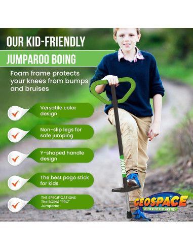 Pogo Stick Geospace Jumparoo Boing! PRO para Niños 27-45kg