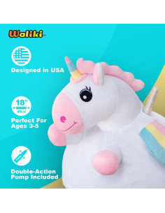 Balón Saltarín Unicornio WALIKI 45.72 cm para Niños 3-5 Años 2