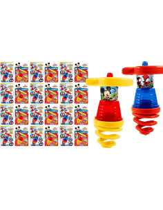 Trompos Giratorios Iluminados JA-RU Mickey y Spiderman (2 Unidades) 2