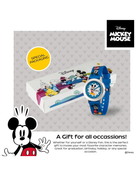 Reloj Analógico Disney Mickey Mouse Acero Inoxidable 32mm