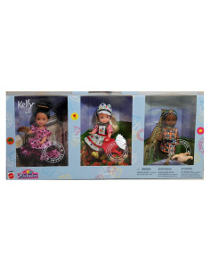 Set de 3 Muñecas Kelly Amigos del Mundo Mattel 10 cm