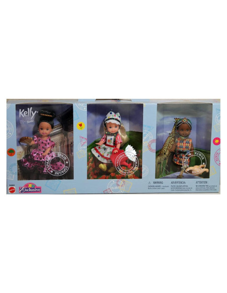 Set de 3 Muñecas Kelly Amigos del Mundo Mattel 10 cm