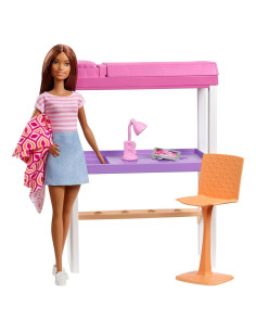 Muñeca Barbie con Cama Loft y Muebles Transformables